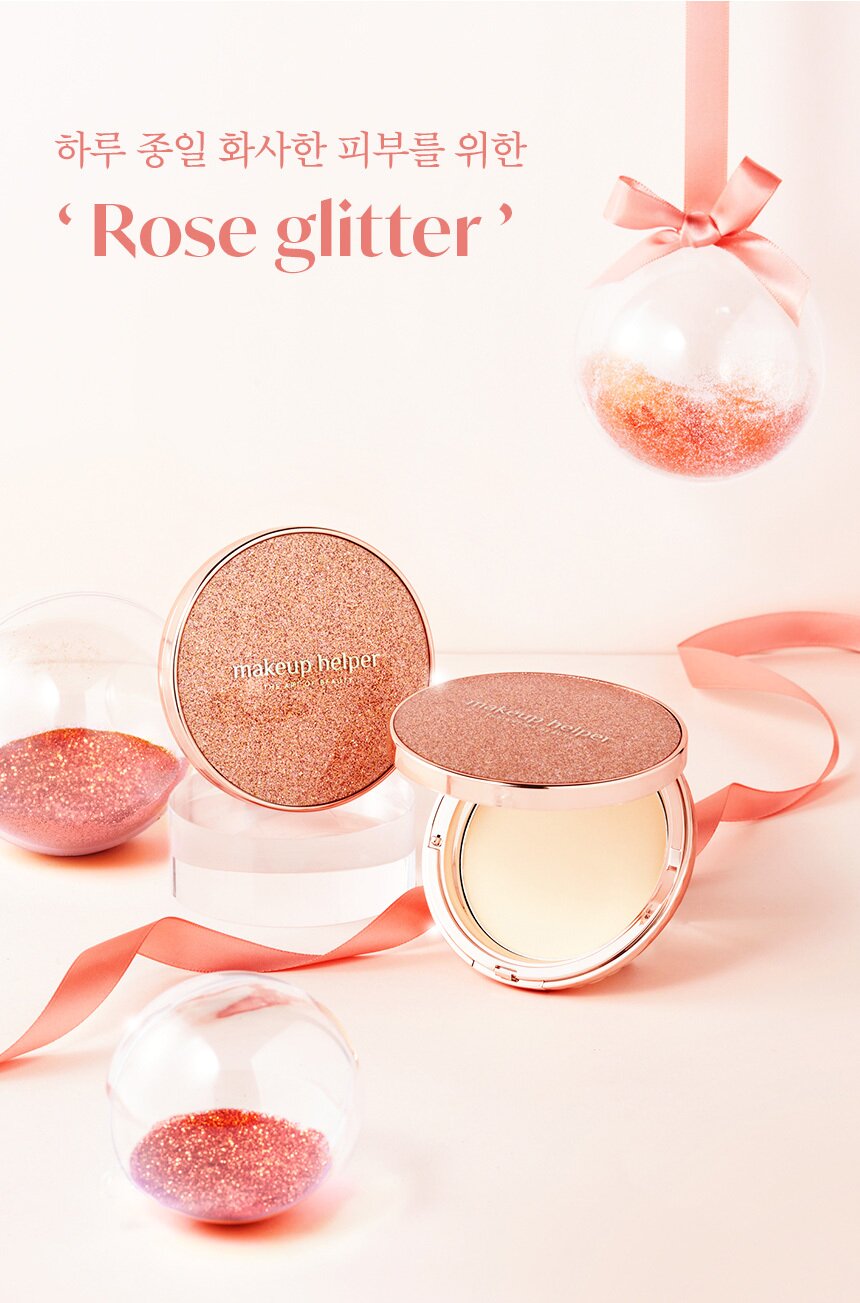Makeup Helper Artfact Original Pro Finish Rose Glitter Pact Powder 25g