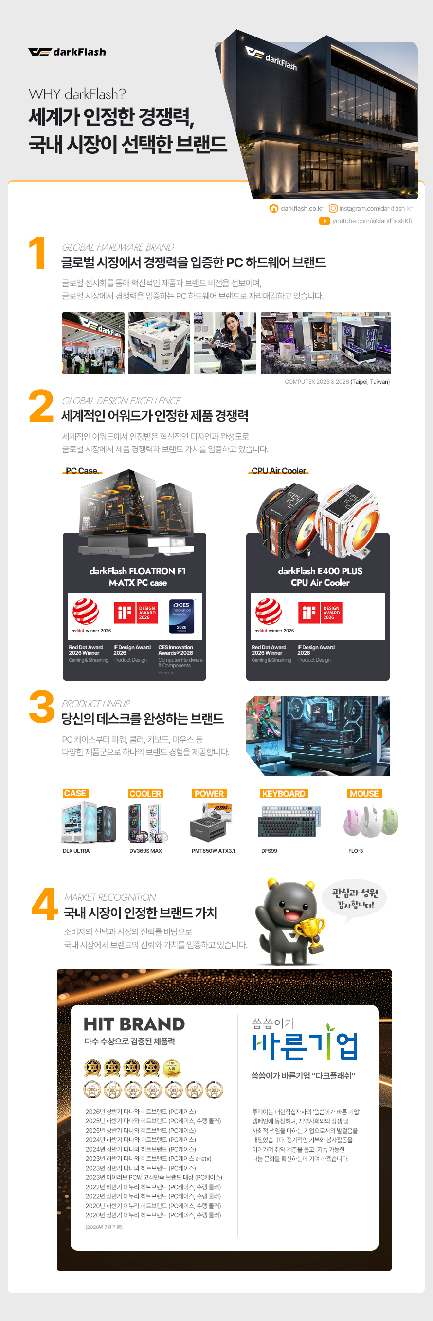 darkFlash FLOATRON F1 ARGB (화이트 블랙)