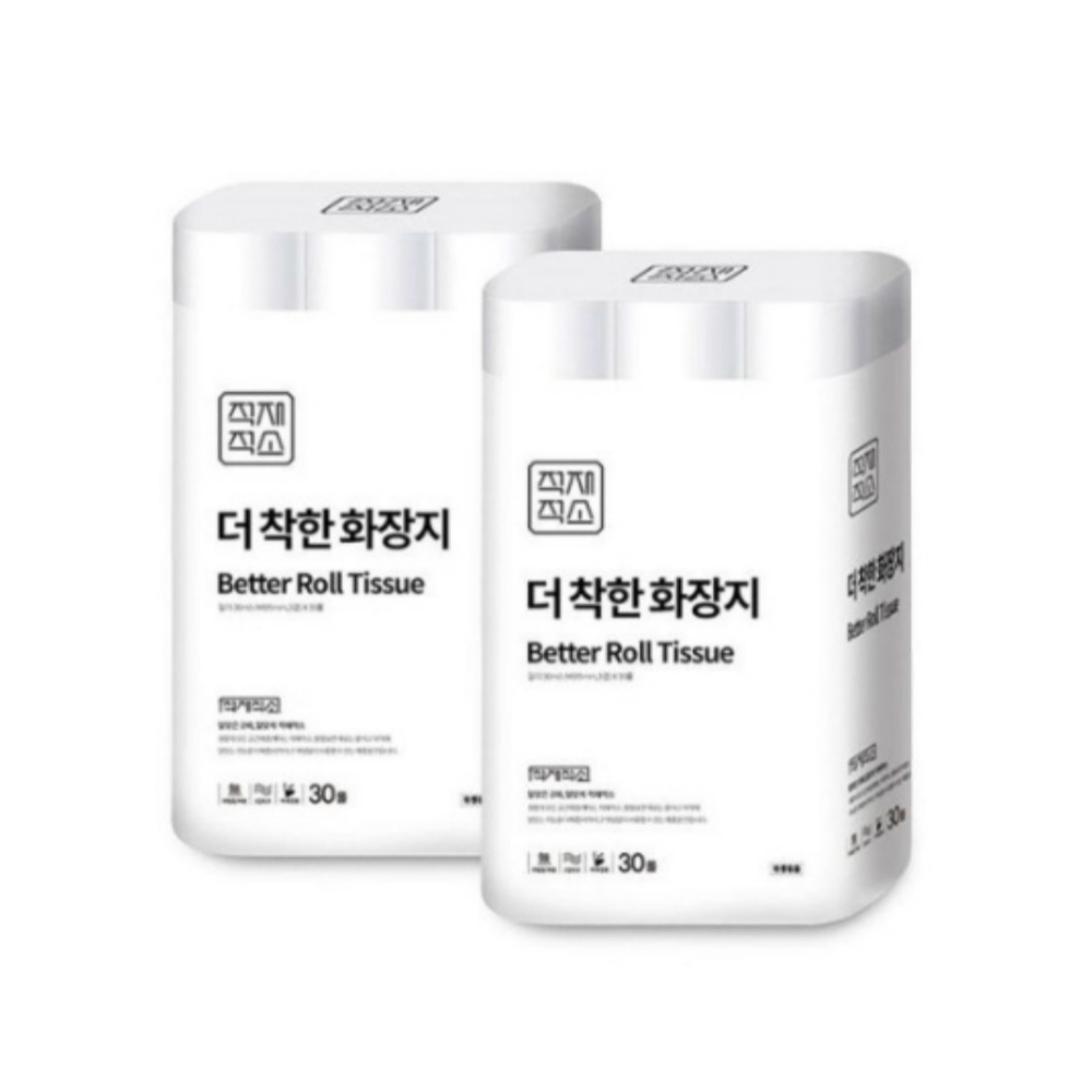 적재적소 더 착한 화장지 무형광 3겹 30M 30롤 2개 총60롤.jpg