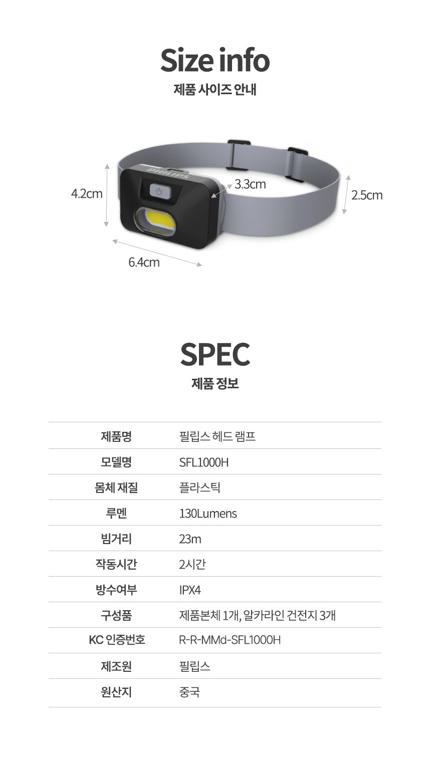 필립스 SFL1000H LED 헤드랜턴