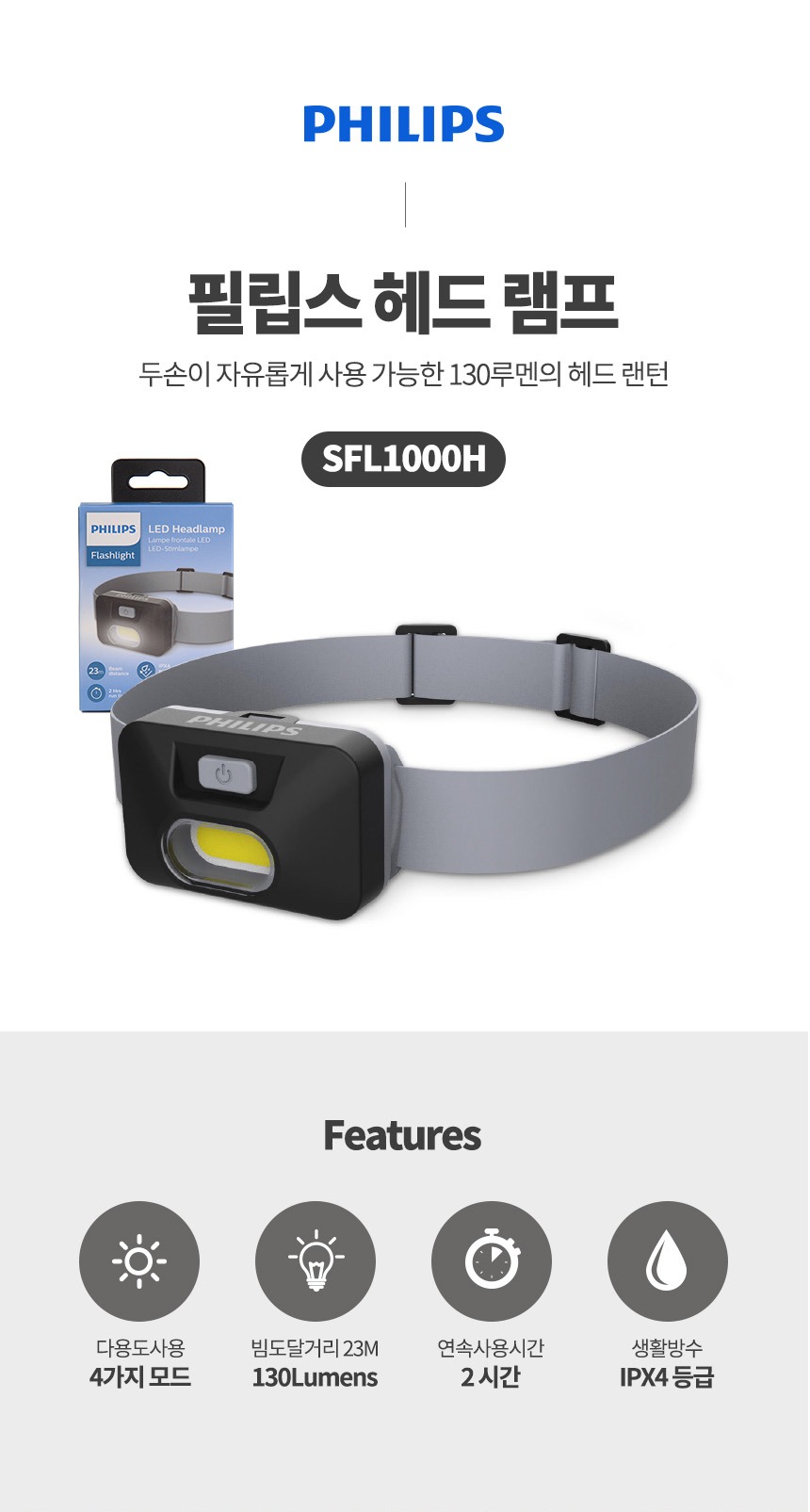 필립스 SFL1000H LED 헤드랜턴