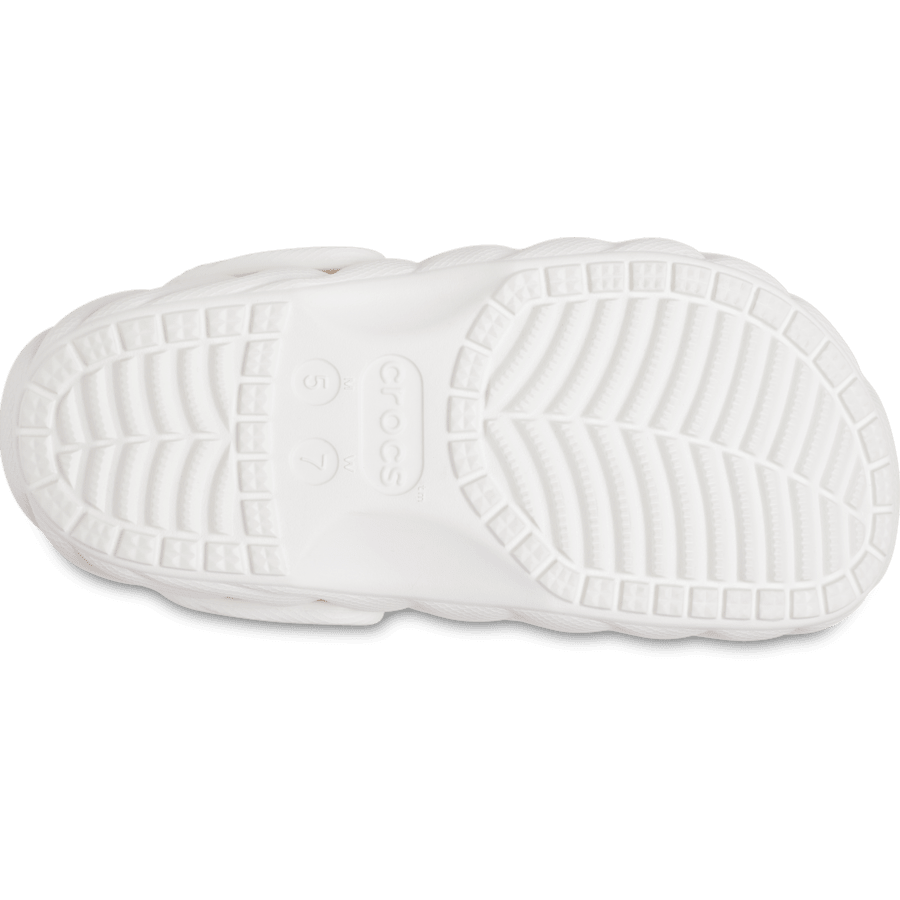 화이트 클래식 라인드 오버퍼프 클로그 - 바닥면 - Crocs