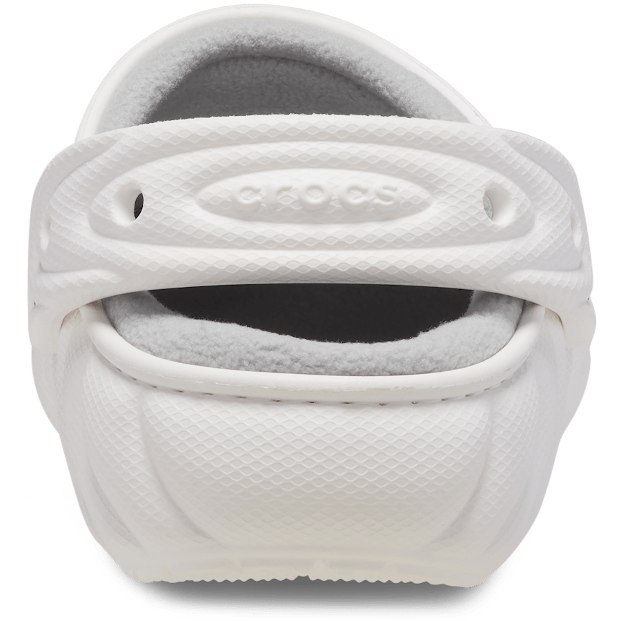 화이트 클래식 라인드 오버퍼프 클로그 - 뒷면 - Crocs