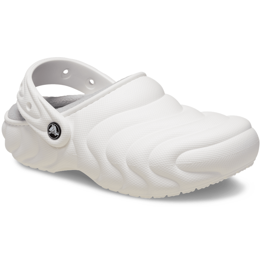 화이트 클래식 라인드 오버퍼프 클로그 - 사선 - Crocs