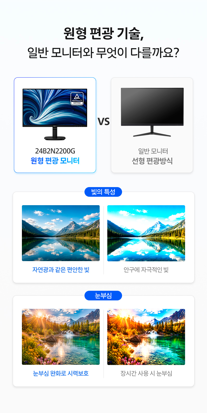 필립스 24B2N2200G 144 IPS 원형편광 아이케어 보더리스 게이밍 무결점