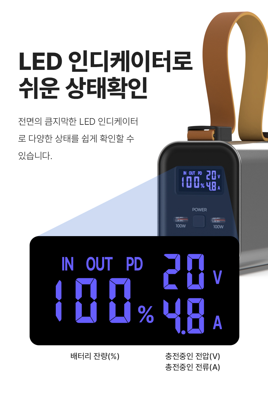 이지넷유비쿼터스 NEXTU PD 100W 보내오 보조배터리 3014TQPB 30000mAh