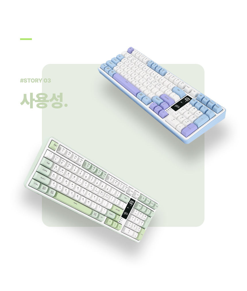 지클릭커 OFFICEPRO WK50 사일런스 M RGB 풀윤활 무소음 방수 무선 블루투스 LCD 99 (그린위치)