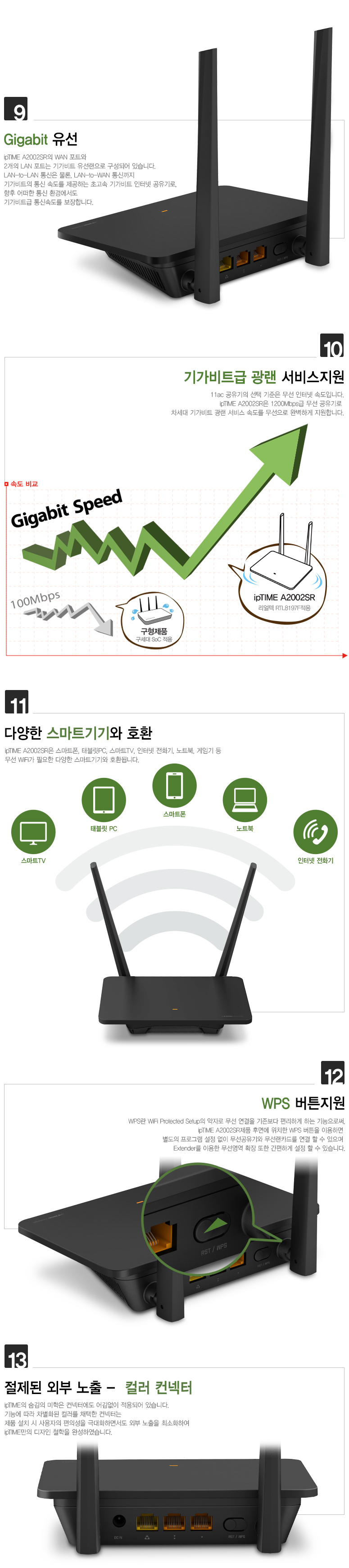 EFM ipTIME A2002SR 유무선공유기