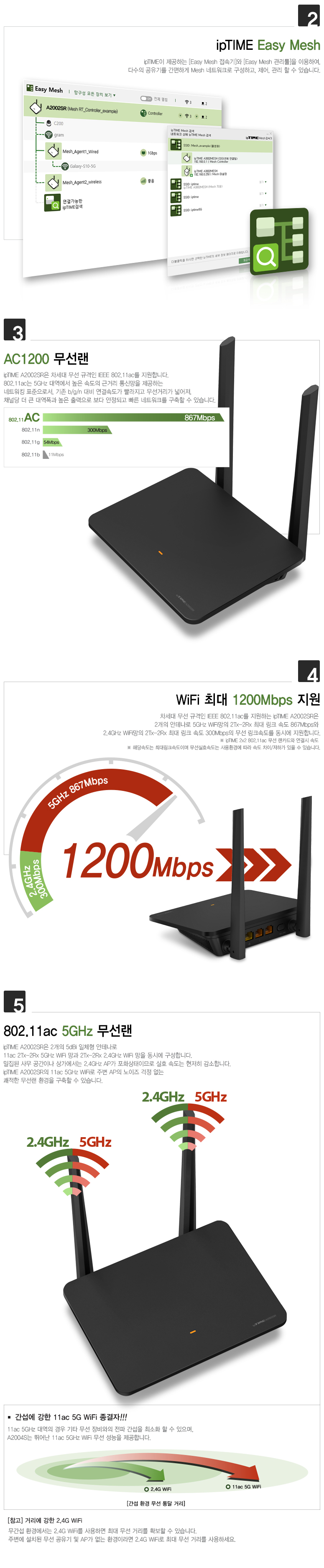 EFM ipTIME A2002SR 유무선공유기