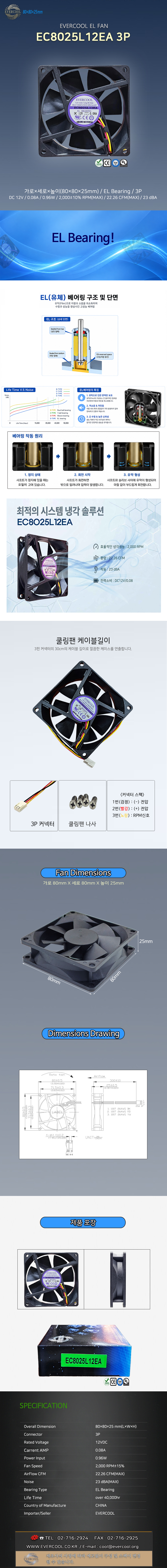EVERCOOL EC8025L12EA 3P