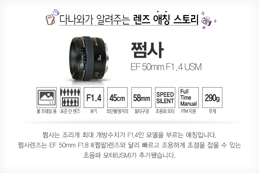 다나와가 알려주는 렌즈 애칭 스토리
