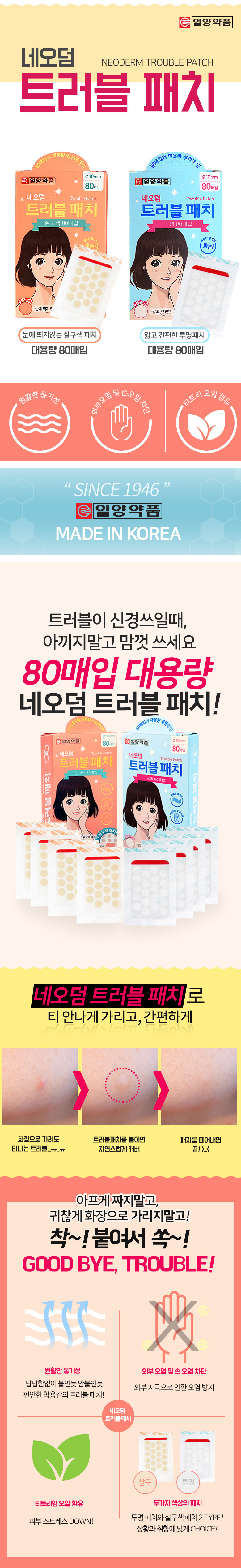 Ilyang Pharmaceutical Neoderm Transparent Acne Patch (80 Patches x 3 Packs)