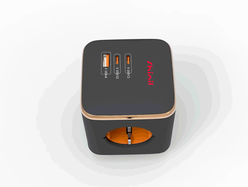 신일전자 4구 과부하차단 USB 큐브잇 니케 7IN1 멀티탭 (1.5m)