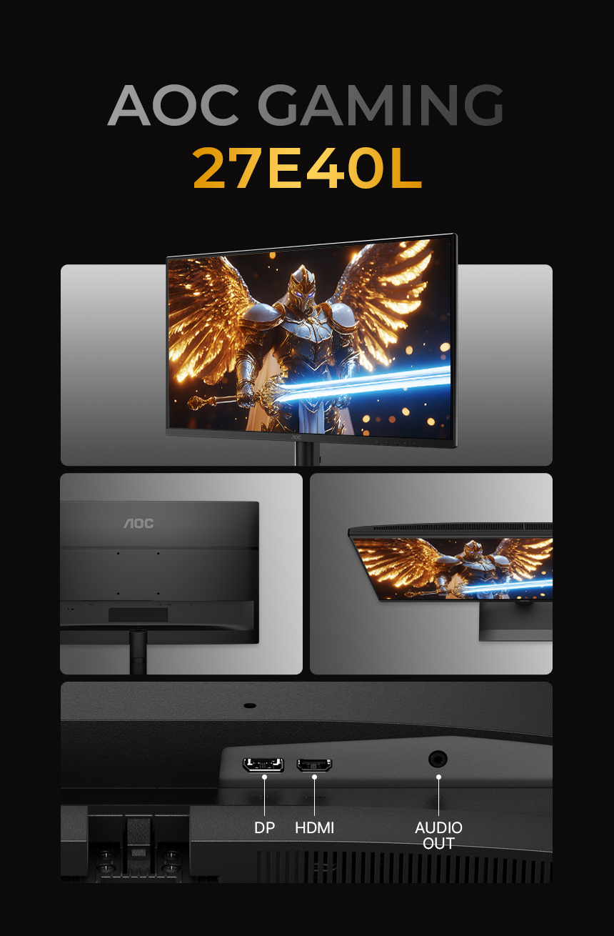 알파스캔 AOC 27E40L 게이밍 144 IPS 원형편광 시력보호 AI HDR 무결점