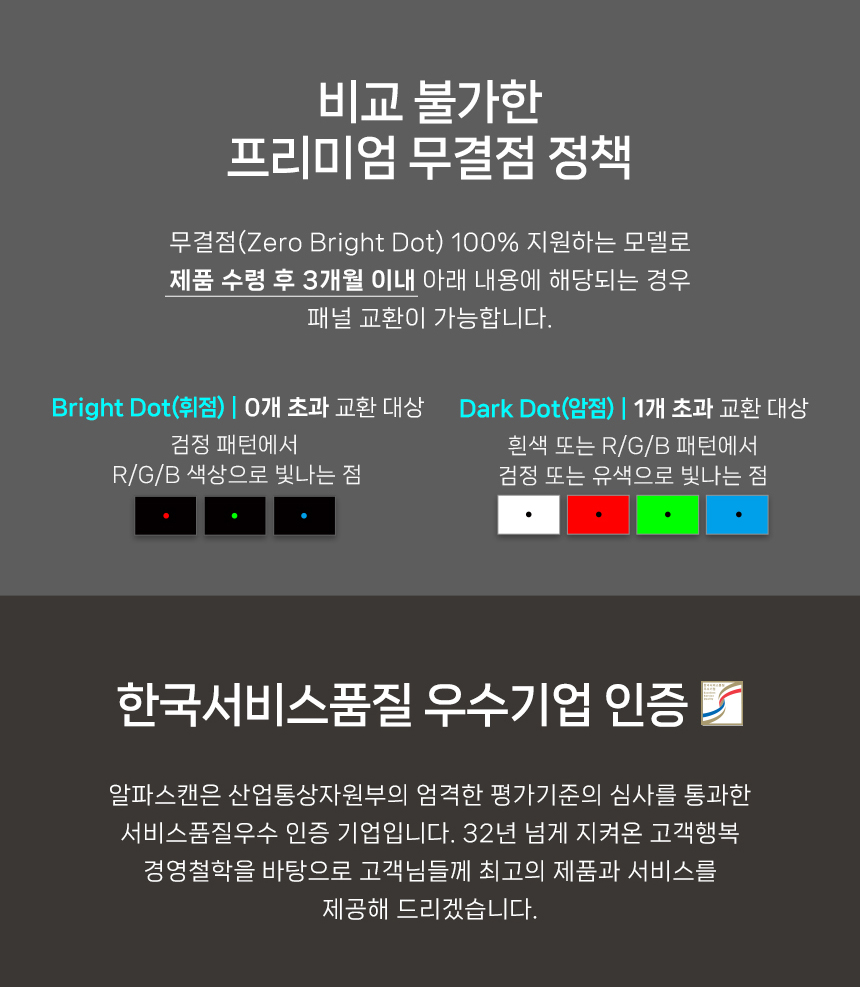 알파스캔 AOC 27E40L 게이밍 144 IPS 원형편광 시력보호 AI HDR 무결점