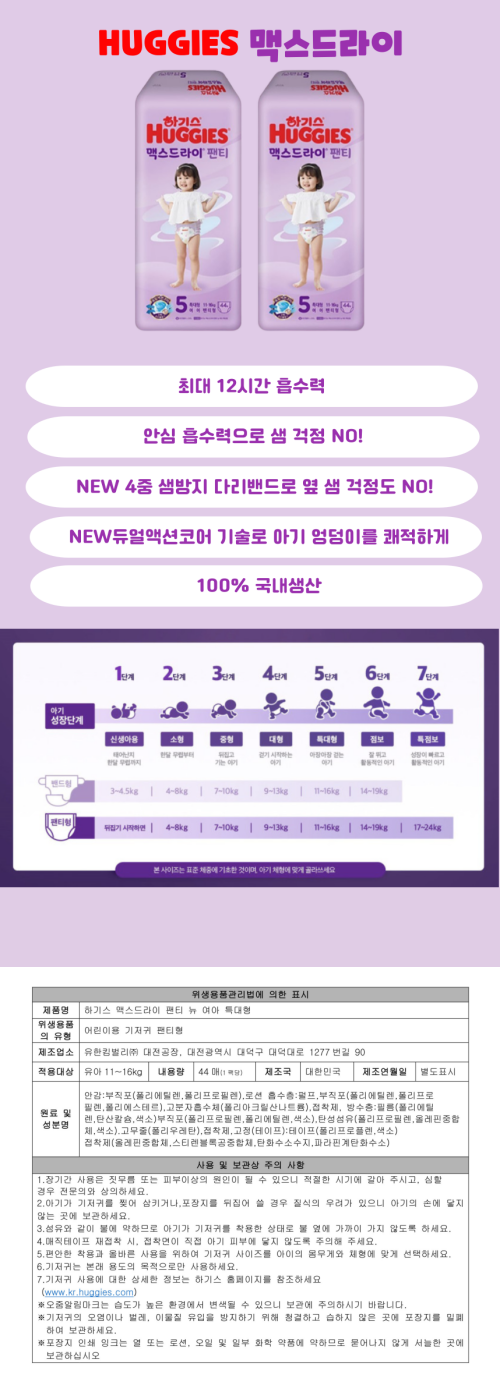 하기스 맥스드라이 팬티 5단계 여아 정보.png