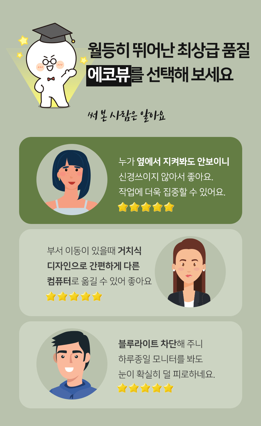 에코뷰 모니터 거치형 프라이버시 블루라이트 차단 정보보안필름 (EVPH 32)