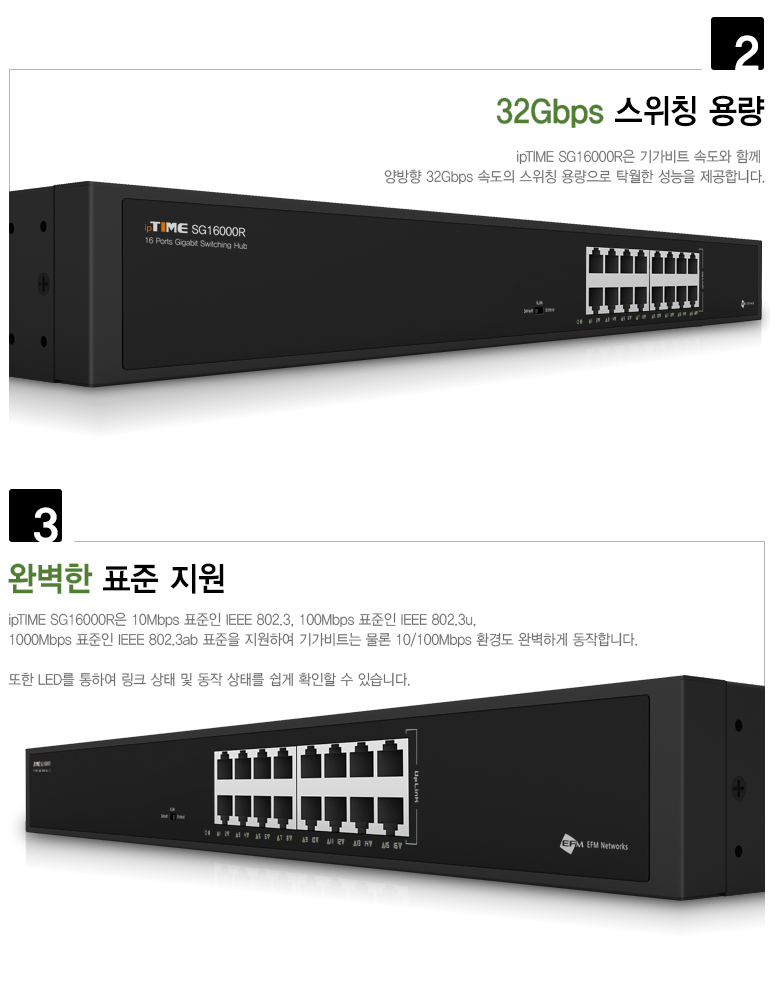 EFM ipTIME SG16000R 스위치허브