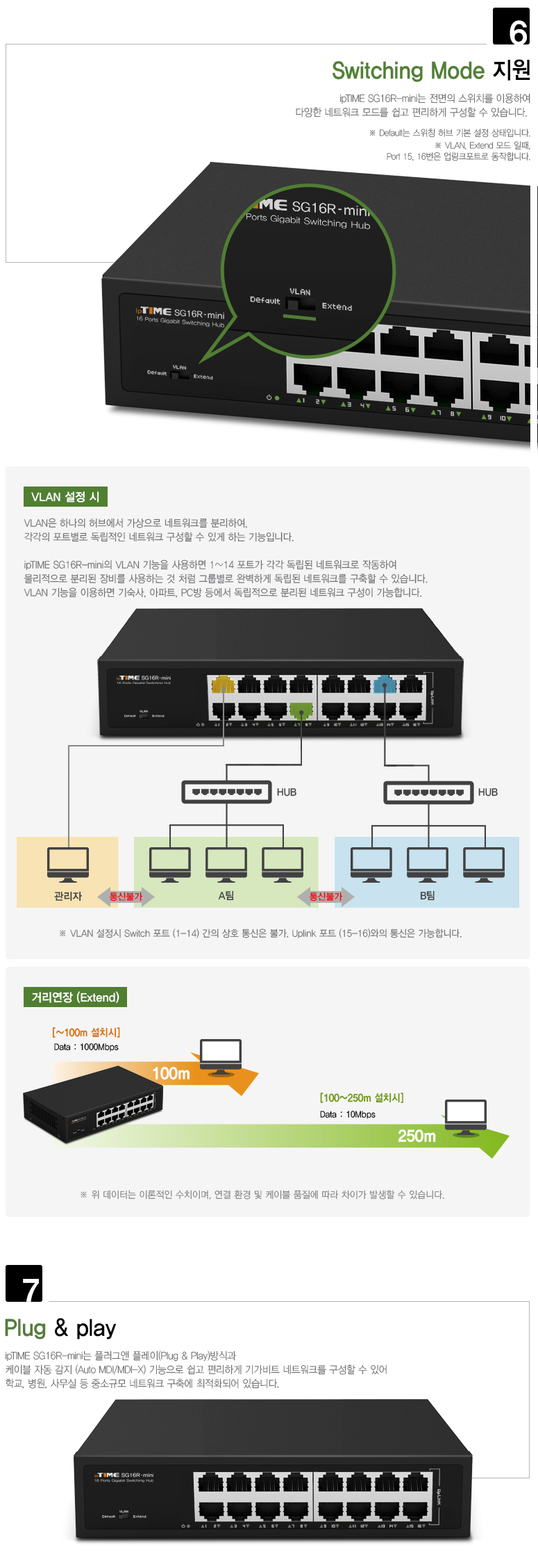 EFM ipTIME SG16R-mini 스위치허브