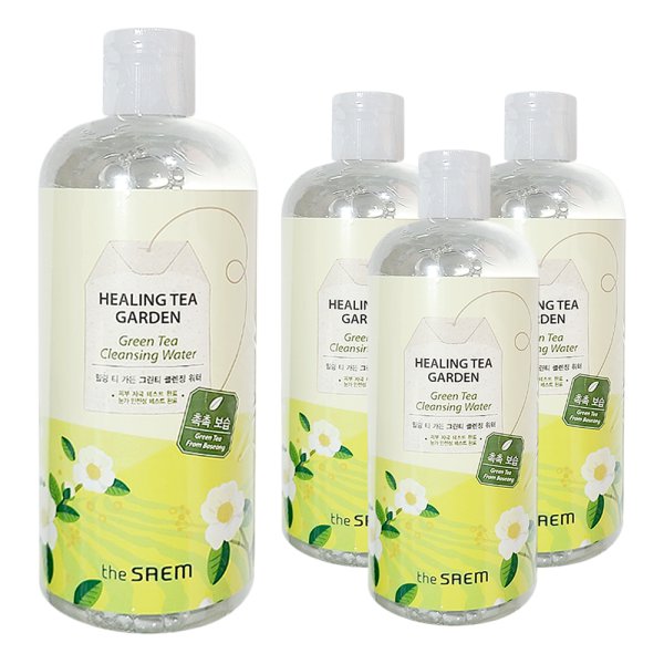 The Saem Healing Tea Garden Green Tea Cleansing Water 500ml (4 Packs)