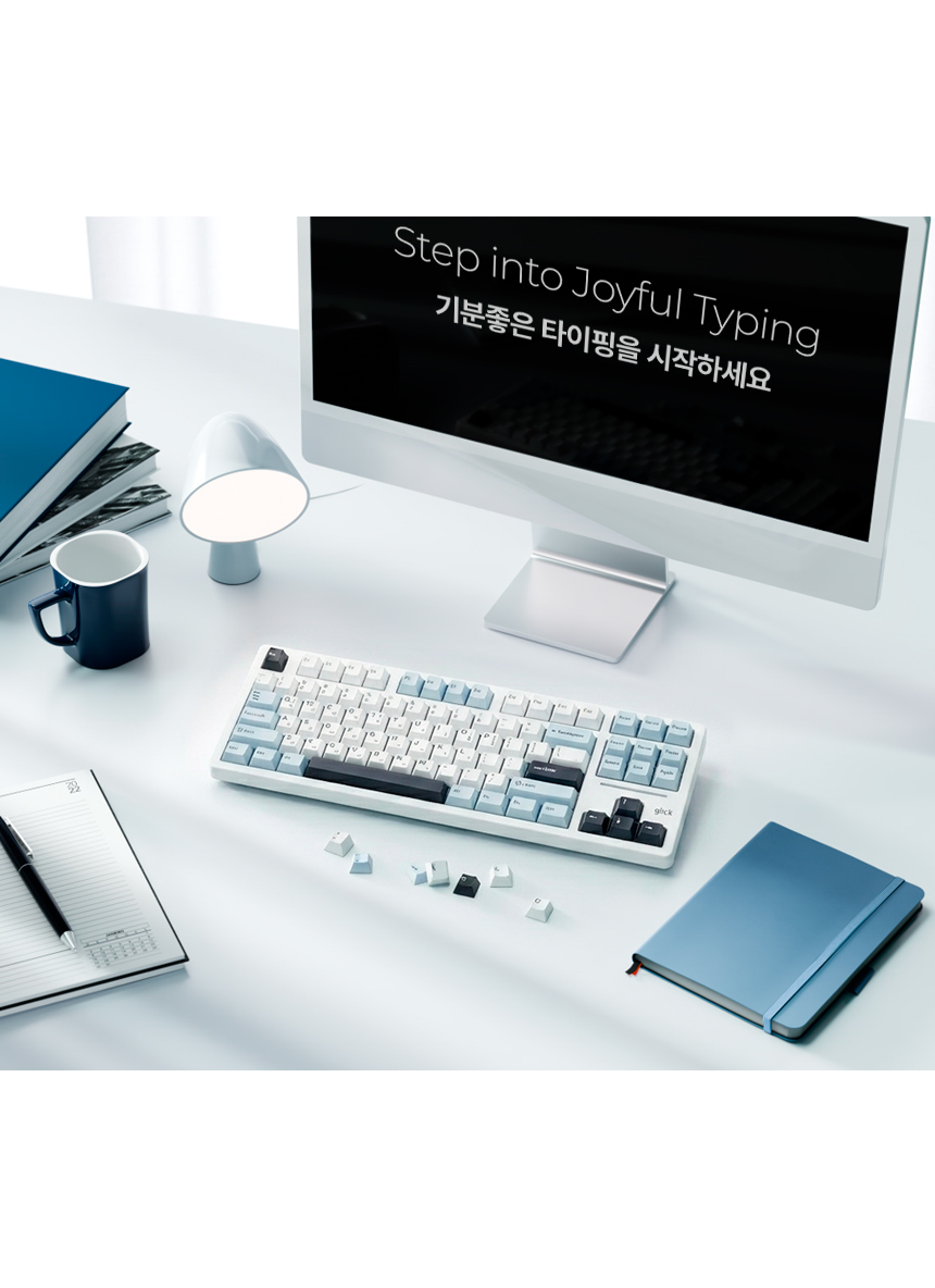 지클릭커 PADO87 무선 기계식 머큐리 핑크 (유채꽃노랑축)
