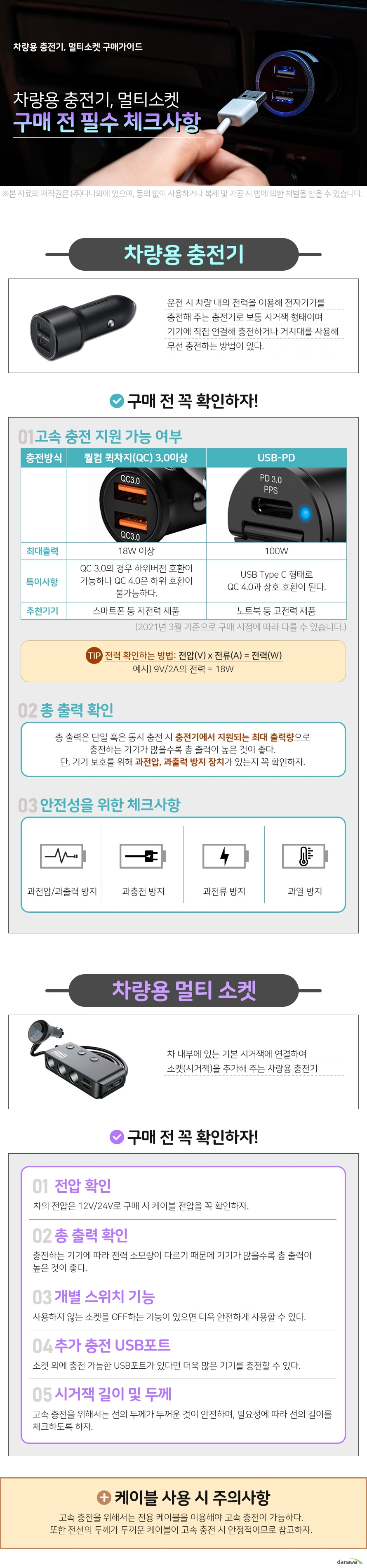 액티몬 QC 3.0 차량용 충전기+5핀/C타입케이블