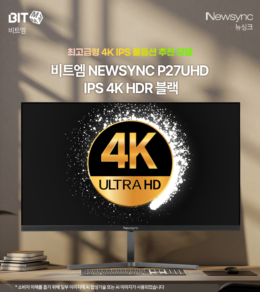비트엠 Newsync P27UHD IPS 4K HDR 블랙