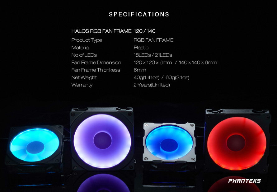 Phanteks HALOS RGB FAN FRAMES 140