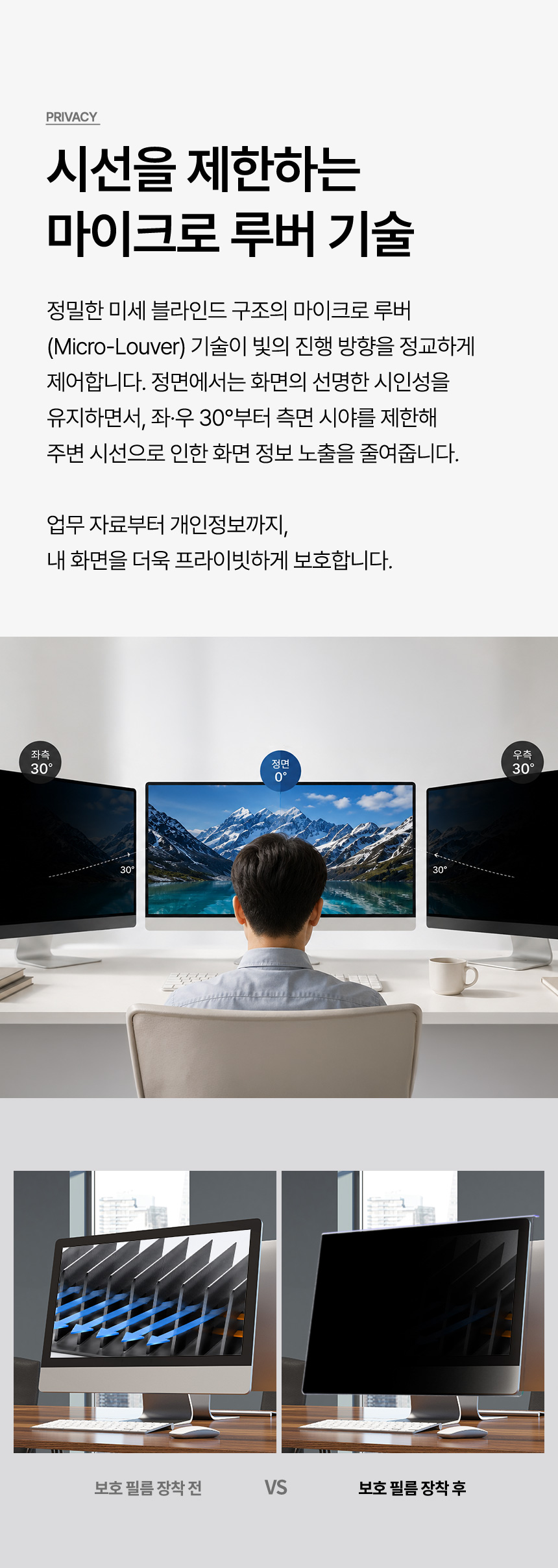 슈미드 아이슈미드 24인치 모니터 보안필름 사생활보호 블루라이트차단 (PS24-GL)