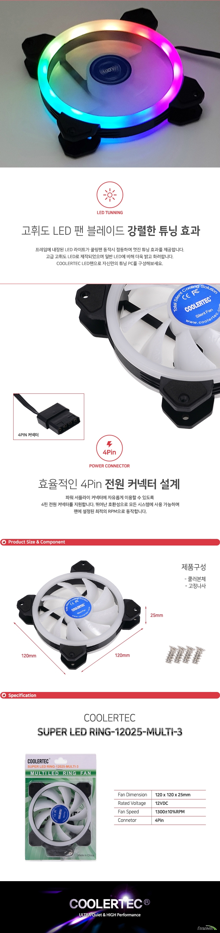COOLERTEC SUPER LED RING-12025-MULTI-3