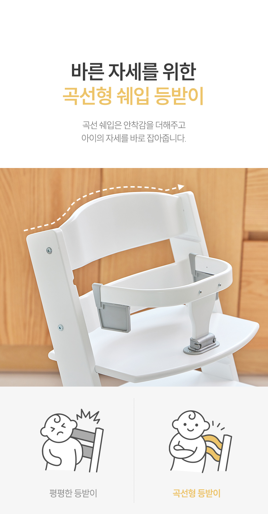 곡선형 등받이