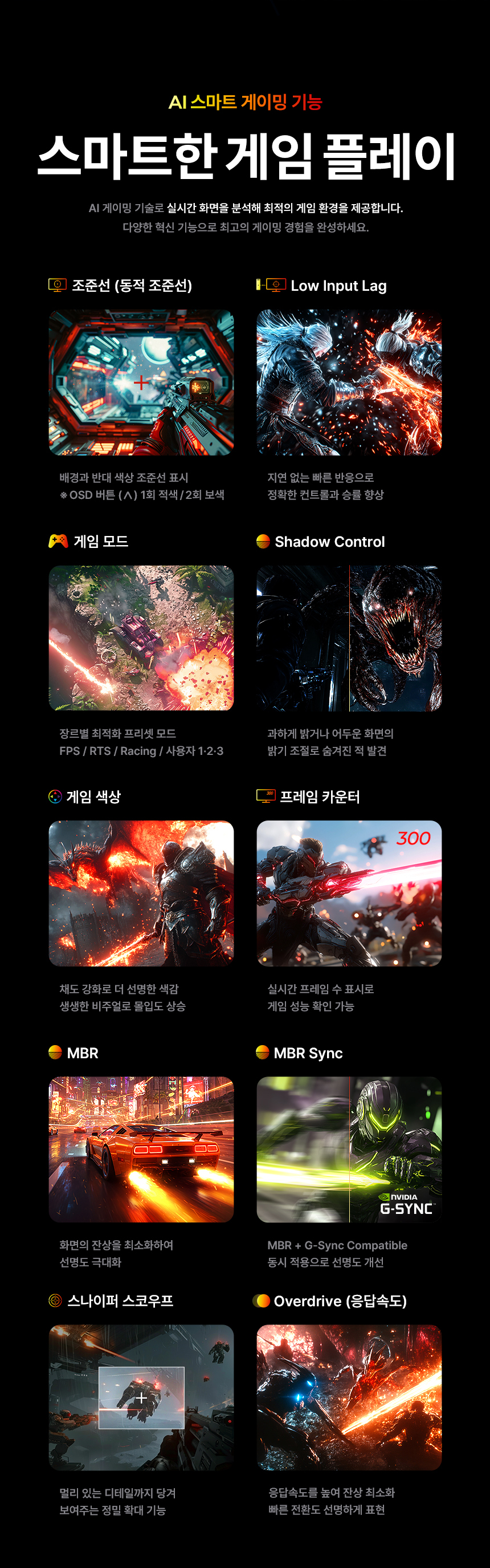 알파스캔 AOC Q27G4S 게이밍 300 QHD FAST IPS 프리싱크 AI HDR 400 무결점