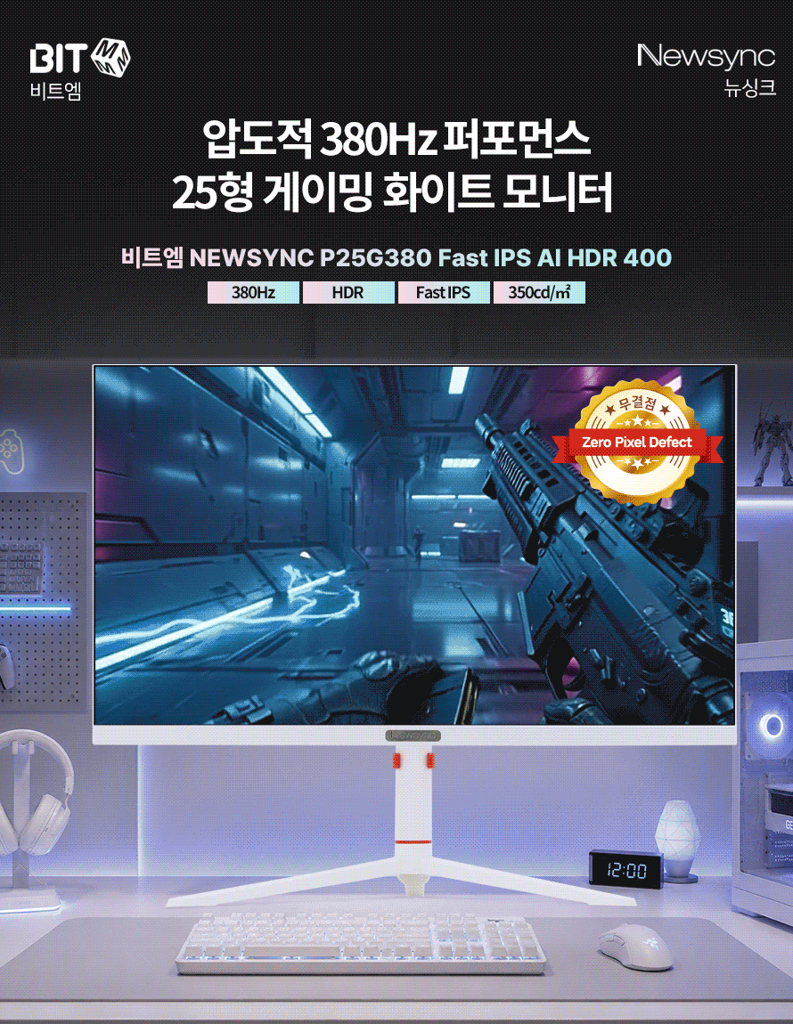 비트엠 Newsync P25G380 Fast IPS AI HDR 400