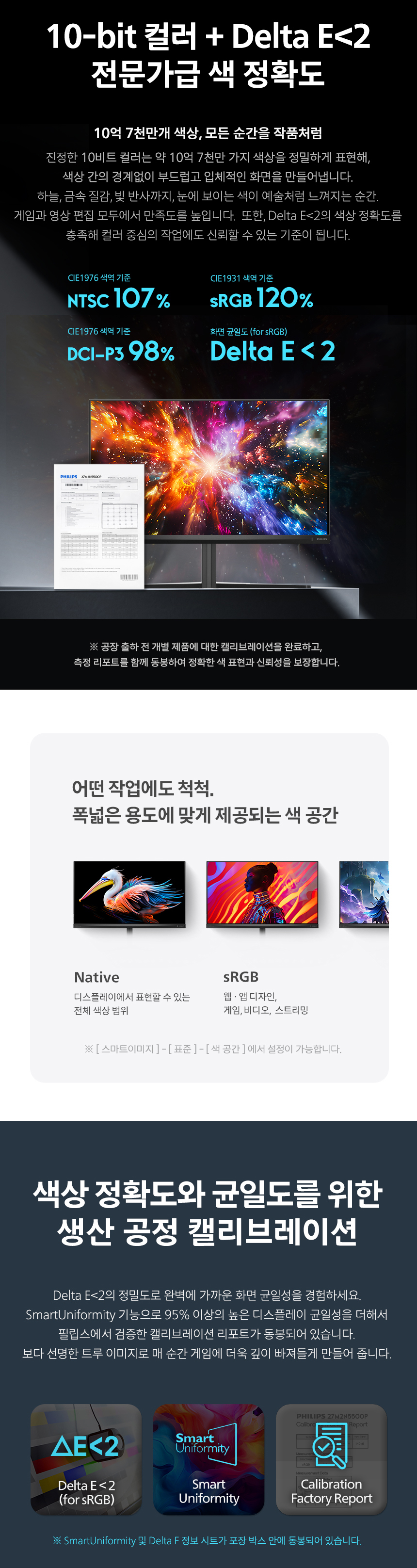필립스 에브니아 27M2N5500P QHD 260 FAST IPS 프리싱크 HDR 400 게이밍 무결점