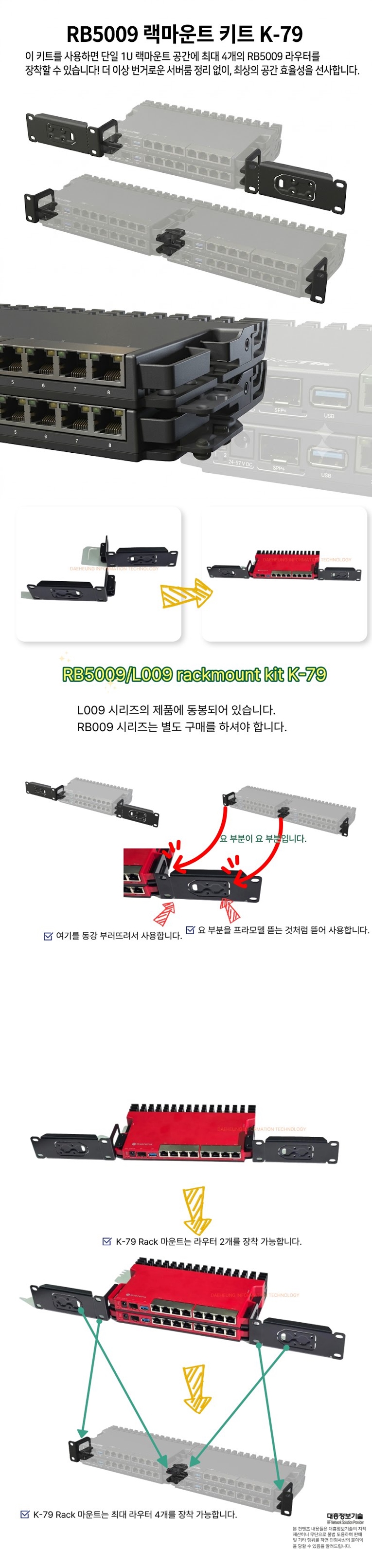 마이크로틱 MikroTik K-79  RB5009/L009 랙마운트 키트