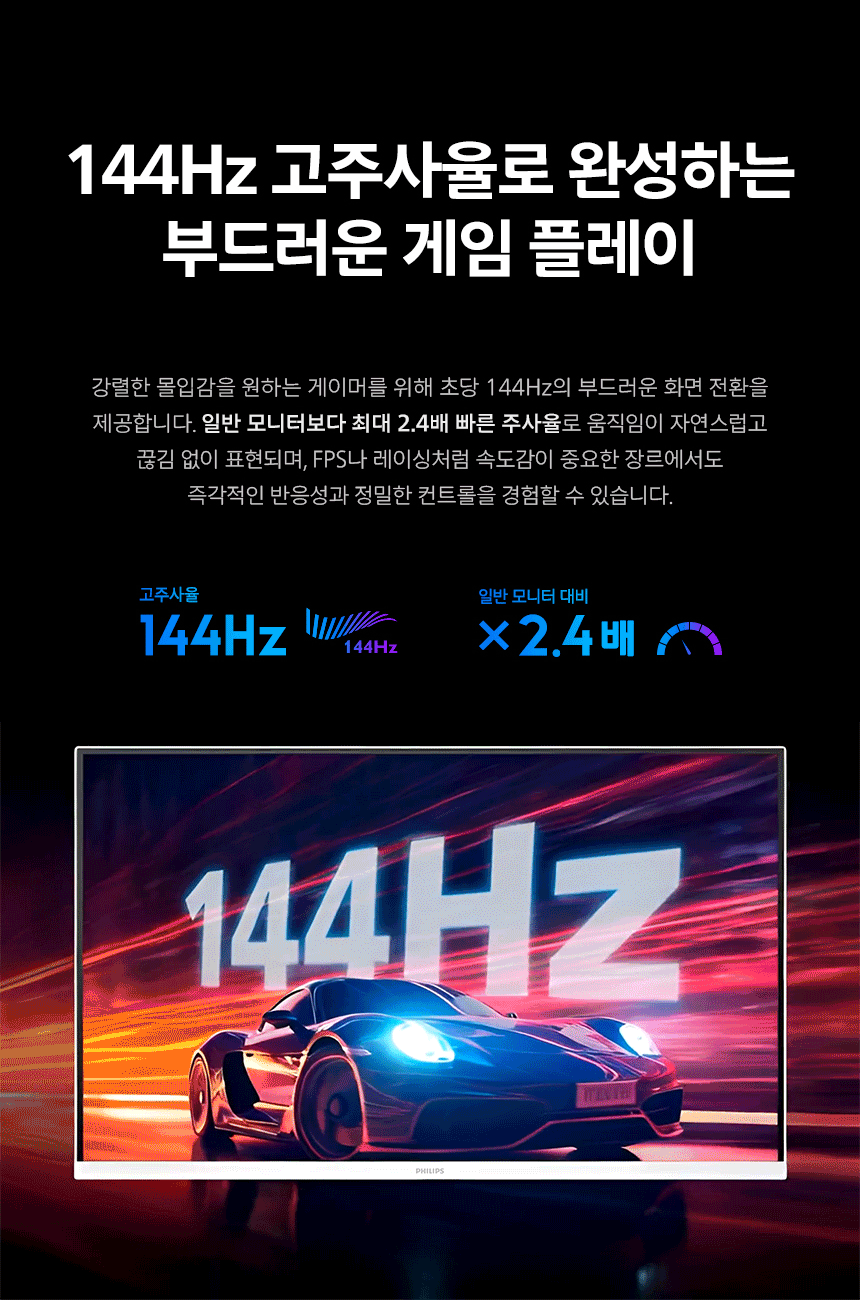 필립스 27E2G5500W QHD 144 프리싱크 HDR 게이밍 화이트 높낮이 무결점