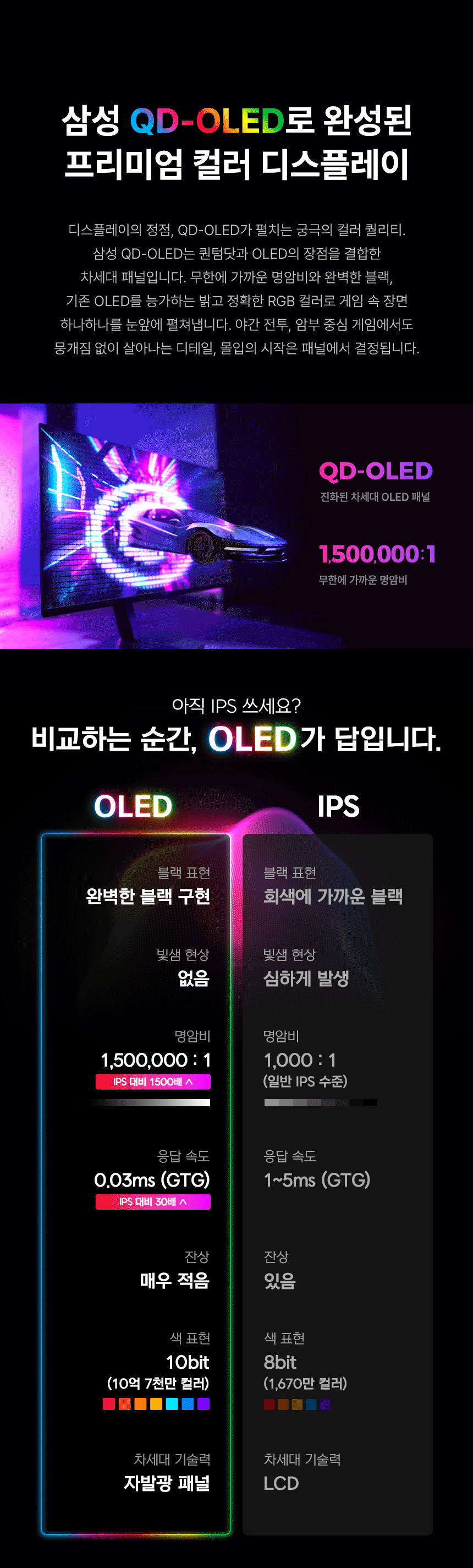 알파스캔 에이건 AGON 276QKD2 게이밍 QHD OLED 500 지싱크 HDR 500 멀티스탠드 무결점