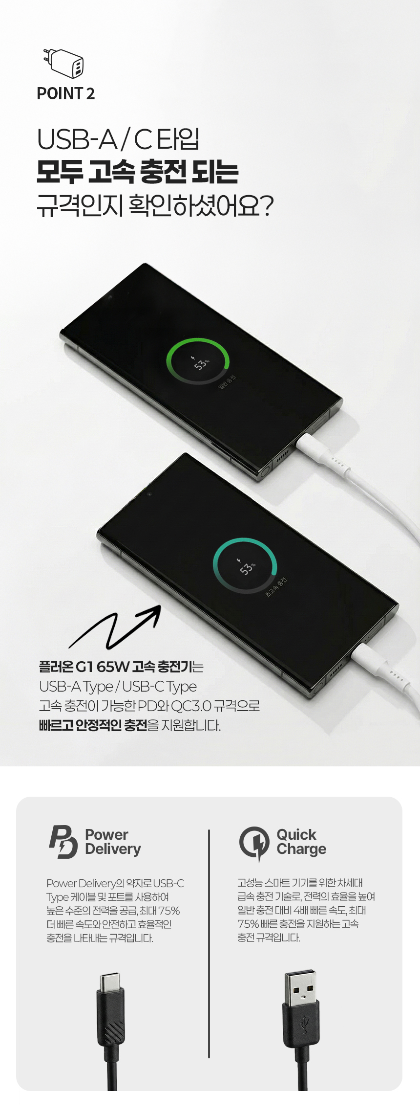 이지넷유비쿼터스 넥스트유 PD PPS 65W 플러온 G1 3포트 USB GaN 초고속 충전기