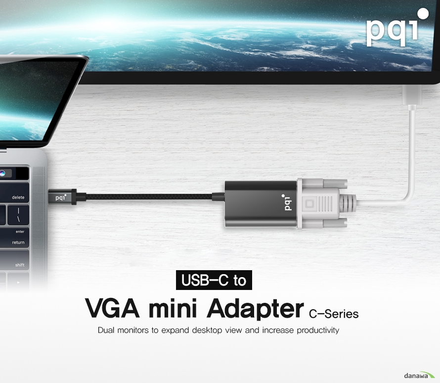 pqi usb c to vga mini adapter c series 