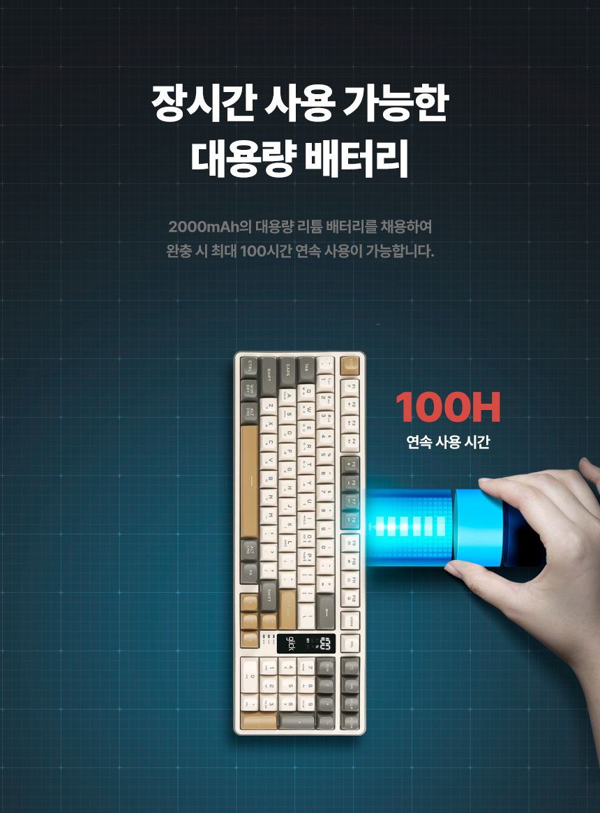 지클릭커 OFFICEPRO WK50 사일런스 M RGB 풀윤활 무소음 방수 무선 블루투스 LCD 99 (스카이시티)