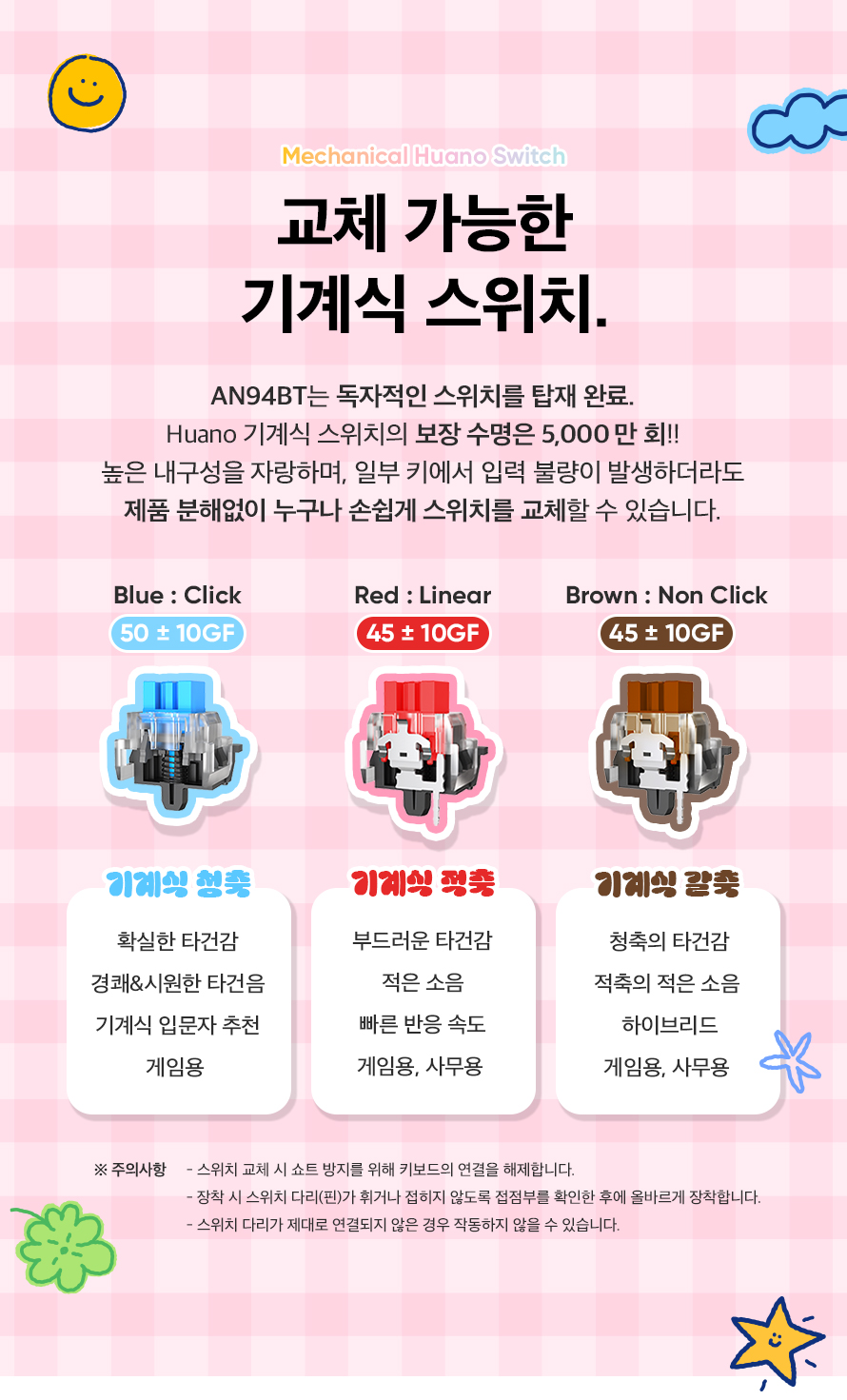 앱코 AN94BT 무선 블루투스 기계식 레몬바스켓 (청축)