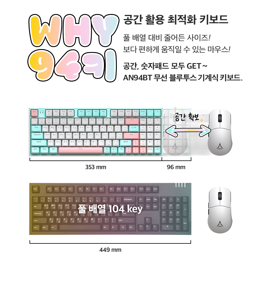앱코 AN94BT 무선 블루투스 기계식 레몬바스켓 (청축)