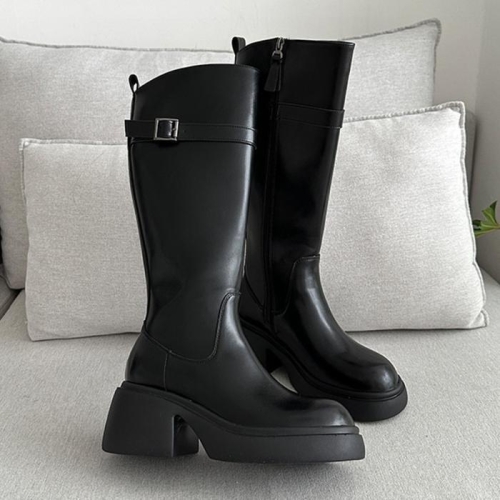 디자이어로즈 키높이 가보시통굽 7cm 겨울 롱부츠 43262179A