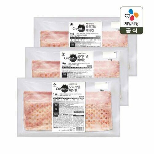 CJ제일제당 크레잇 오리지널 베이컨 1kg (3개)_이미지