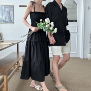 ONM 제주도 해외 여행 휴가 검정색 커플룩 여름 원피스 16458848
