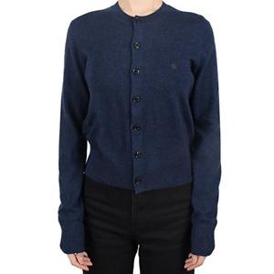 아크네 스튜디오 명품 스튜디오 여성 페이스 패치 울 가디건 네이비멜란지 A6055.. 44605369_이미지