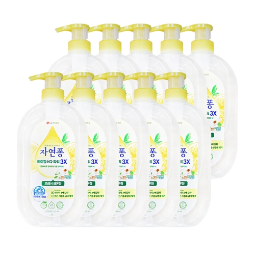 LG생활건강 자연퐁 베이킹소다 파워 3X 프레쉬 레몬향 735ml (10개)
