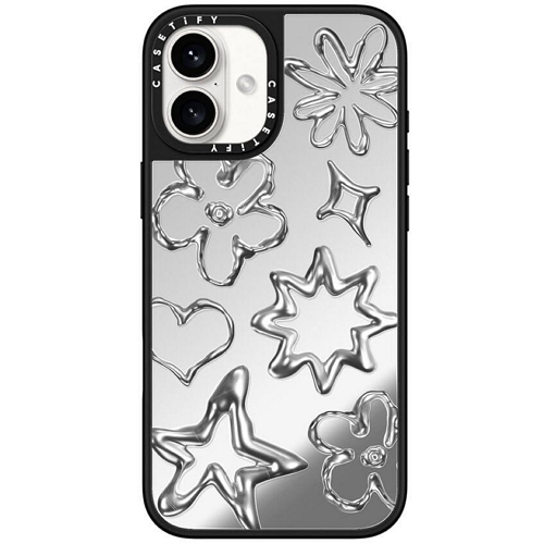 CASETIFY 아이폰16 플러스 크롬 낙서 미러 케이스 (해외구매)