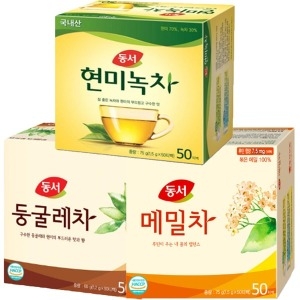 현미녹차 50T +메밀차 50T +둥굴레차 50T 사무실용 간식 손님 접대용 건강차 전통차