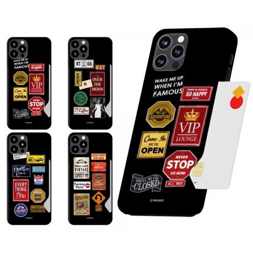 트라이코지 아이폰12 프로 맥스 레트로패치 카드 하드케이스